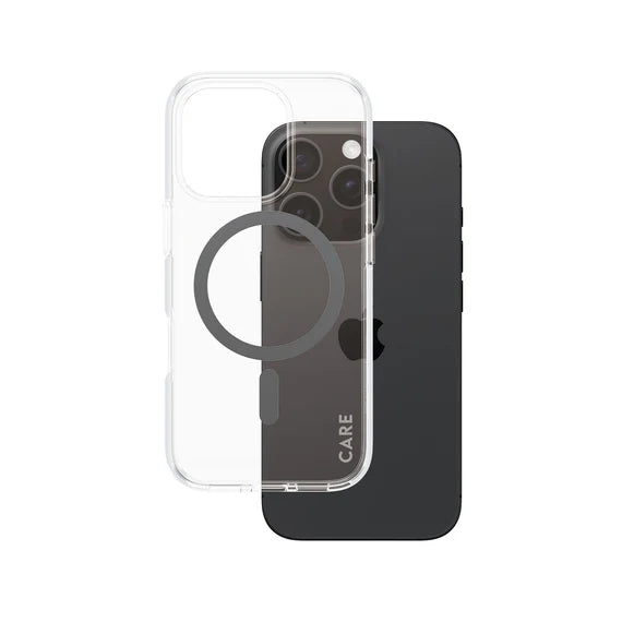 CARE™ by PanzerGlass® Urban Combat Case Transparent w. Black MagSafe iPhone 16 Pro