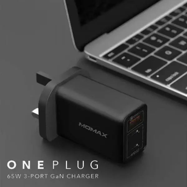 MOMAX FastPro GaN charger kit with lightning cable - Black - VPD0063 - GulfStore.com