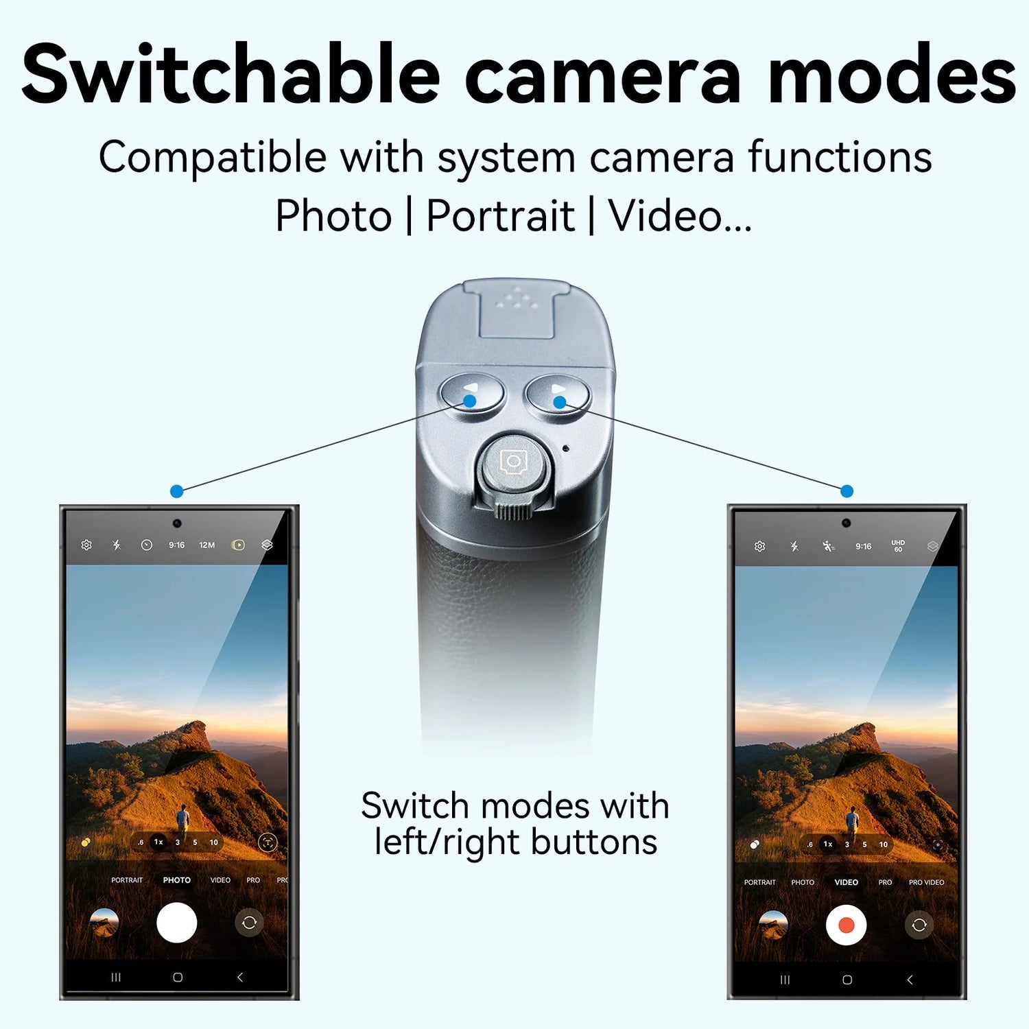 Telesin Versatile Selfie Grip for Phones 

(Compatible with Android, iOS, and HarmonyOS)
