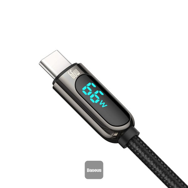 BASEUS | CASX020001 | Display Fast Charging Data Cable USB-C | 66W | 1 M | Black