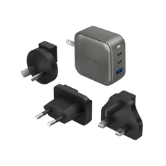 CHR-TW-GAN66 | ENERGEA Travelworld Gan66 | 2C1A Pd/Pps/Qc3.0 Wall Charger | 66W (Us+Uk+Eu+Au) - Gun Eol - GulfStore.com