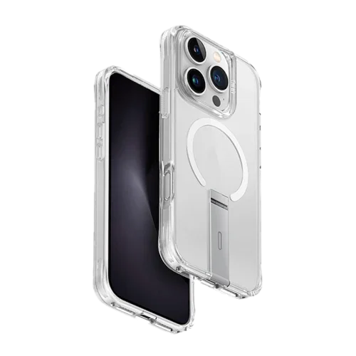 UNIQ HYBRID IPHONE 16 PRO (2024) 6.9 MAGCLICK CHARGING ELEVA مع حامل عمودي - LUCENT (شفاف)