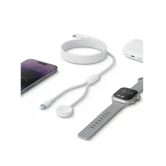 BAZIC GOCHARGE DEUCE CABLE- USB-C TO LIGHTNING WITH WATCH CHARGER 1.8M- WHITE - GulfStore.com