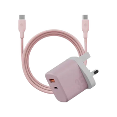BAZIC GOPORT VELOX BUNDLE- 1C1A CHARGER 35W(UK) WITH WEAVE CABLE - PEACH - GulfStore.com