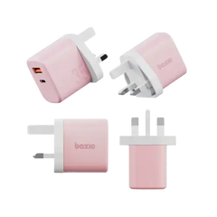 BAZIC GOPORT VELOX BUNDLE- 1C1A CHARGER 35W(UK) WITH WEAVE CABLE - PEACH - GulfStore.com