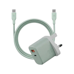 BAZIC GOPORT VELOX BUNDLE- 1C1A CHARGER 35W(UK) WITH WEAVE CABLE - PISTACHIO - GulfStore.com