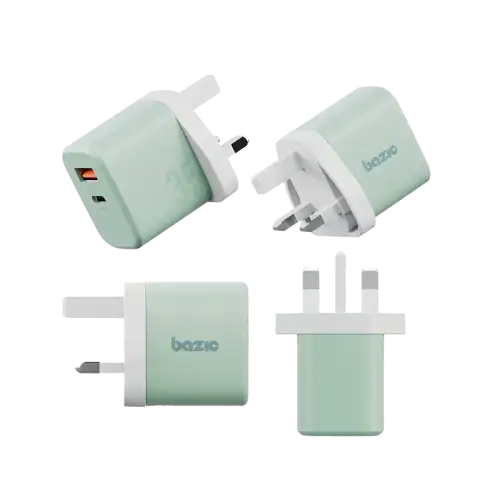BAZIC GOPORT VELOX BUNDLE- 1C1A CHARGER 35W(UK) WITH WEAVE CABLE - PISTACHIO - GulfStore.com