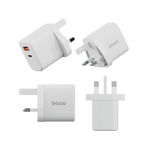 BAZIC GOPORT VELOX BUNDLE- 1C1A CHARGER 35W(UK) WITH WEAVE CABLE - VANILLA