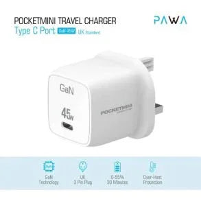 محول Pawa Pocketmini GaN 45W.(PW-PMTAGN45-WH)