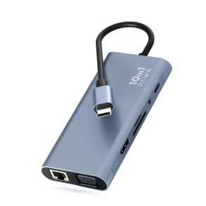 Pawa 10 IN 1 USB-C Hub With HDTV & VGA 100W Usb 3.0*2 +CDATA+HDMI+PD+LAN+SD+TF (PW-TCHUB101)