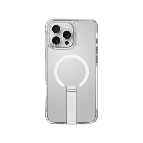 UNIQ HYBRID IPHONE 16 PRO (2024) 6.9 MAGCLICK CHARGING ELEVA مع حامل عمودي - LUCENT (شفاف)
