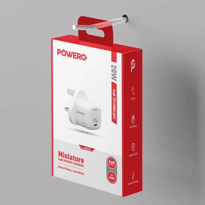 PR-GN20UK-WH , PoweroPlus Miniature 20W GaN Adapter-White - GulfStore.com