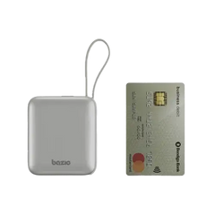 BAZIC GOPOWER FUSION MINI 10K, 3IN1 10000MAH POWERBANK WITH BUILT-IN USB-C AND LIGHTNING CABLE - PEBBLE - GulfStore.com