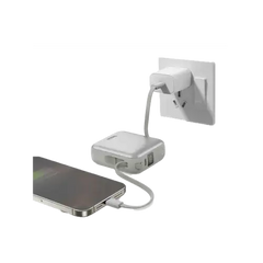 BAZIC GOPOWER FUSION MINI 10K, 3IN1 10000MAH POWERBANK WITH BUILT-IN USB-C AND LIGHTNING CABLE - PEBBLE - GulfStore.com