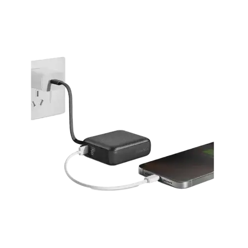 Energea Integra Mini 35 Power Bank 10000mAh With Build in USB-C Cable & Display - Gunmetal - GulfStore.com