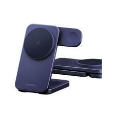 MAG-TRIO2-BLU | ENERGEA Magtrio 2 | 3-In-1 Foldable Qi2.2 Wireless Charger 25W |Indigo Blue - GulfStore.com