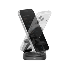 AM-GYRO-GUN | ENERGEA Alumag Gyro | 360 Rotating Base 3In1 Foldable Qi2.2 Aluminium Wireless Charger 25W | Gunmetal - GulfStore.com