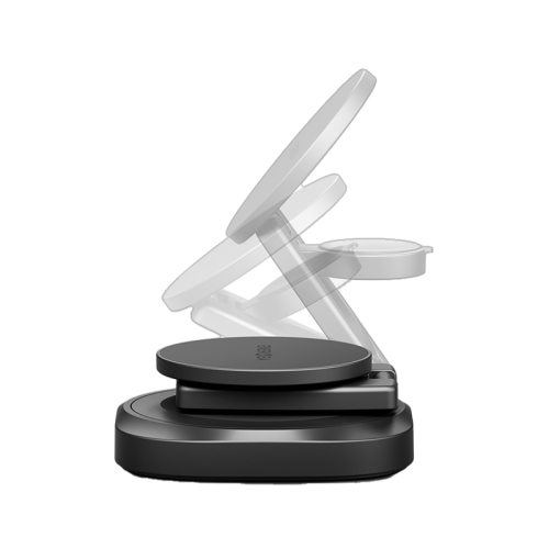 AM-GYRO-GUN | ENERGEA Alumag Gyro | 360 Rotating Base 3In1 Foldable Qi2.2 Aluminium Wireless Charger 25W | Gunmetal - GulfStore.com