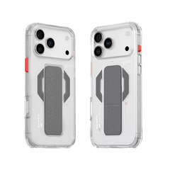 SkinArma |SK-2025IPP6.3-HAXA-CLR| حافظة Haxa Mag Safe و Grip Stand | لهاتف IPhone 17 Pro، 6.3 بوصة، 2025 | شفاف
