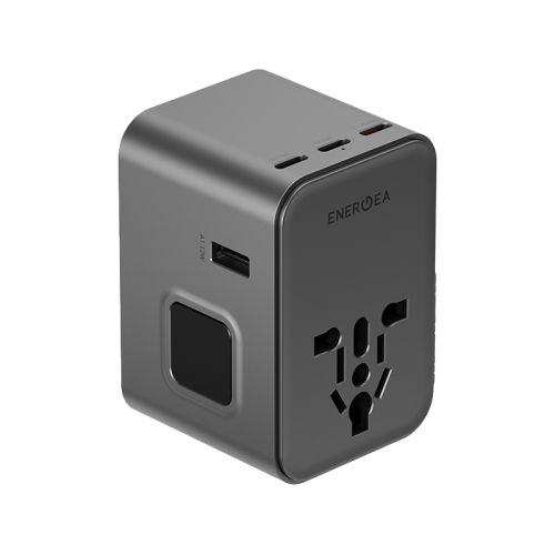 TWA-GAN45-GUN | ENERGEA Travelworld Adapter Gan45 | 3C2A 45W | Gunmetal - GulfStore.com
