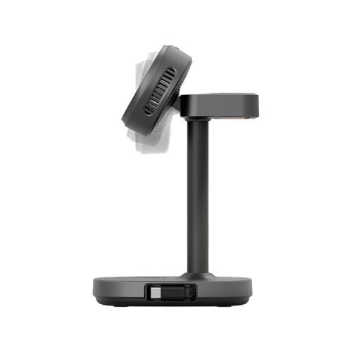 MAG-ARCSTD65-GUN | ENERGEA Magarctic Stand | 4-In-1 Thermo Cool Charg In g Stand With Retractable Cable And 65W Charger | Gunmetal - GulfStore.com