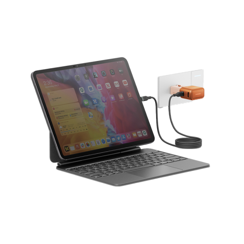 TGA-35-ORG | ENERGEA Travelgo 1-Port USB-C & 1-Port USB-A 35W Travel Adapter | Orange - GulfStore.com