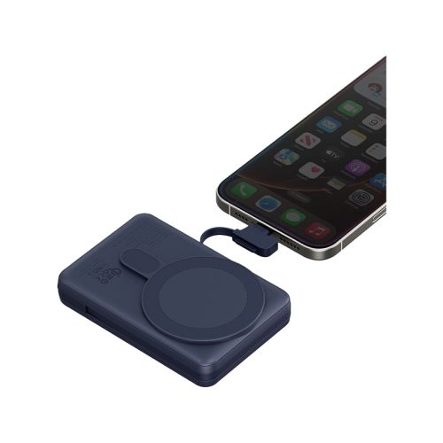 MP-PROPLUS-BLU | ENERGEA Magpac Pro Plus | Magsafe 10000Mah Power Bank Built-In USB-C Cable With Built In Stand | Blue