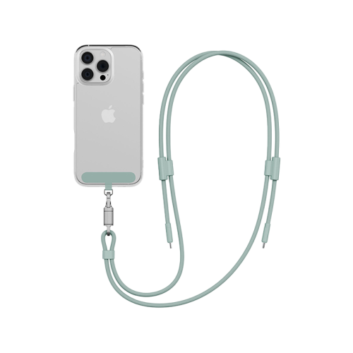 CBL-LASS-SAG150 | ENERGEA Lasso Lanyard | USB-C To USB-C Cable 480Mbps 240W With Lanyard Card | 1.5M | Sage