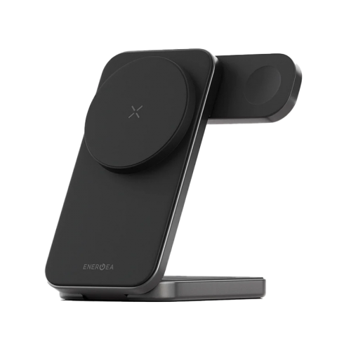 MAG-TRIO-GUN | ENERGEA Magtrio | 3-In-1 Foldable Magnetic Fast Wireless Charger | Gunmetal Eol - GulfStore.com