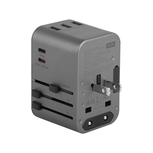 TWA35-GUN | ENERGEA Travelworld Adapter 35 | 3A2C 35.5W | Gunmetal - GulfStore.com