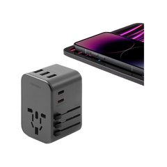 TWA35-GUN | ENERGEA Travelworld Adapter 35 | 3A2C 35.5W | Gunmetal - GulfStore.com