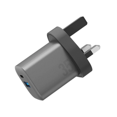 CHR-ACMINI-45UK | ENERGEA Ampcharge | Mini 45 PD/PDS/Qc3.0 Gan Wall Charger | 45W ( UK ) | Gunmetal - GulfStore.com