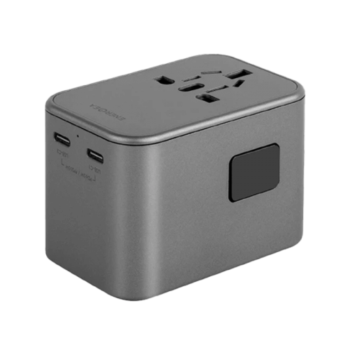 TWA-GAN65 | ENERGEA Travelworld Adapter Gan65 | 1A2C 65W | Gunmetal - GulfStore.com