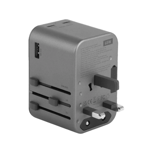 TWA-GAN65 | ENERGEA Travelworld Adapter Gan65 | 1A2C 65W | Gunmetal - GulfStore.com