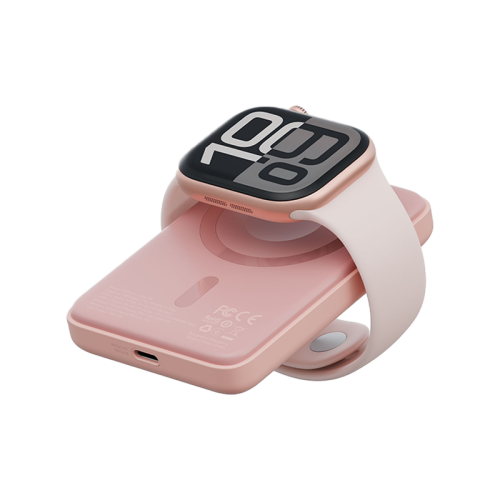 GPW-SNAP5K-PNK | بازيك غو باور سناب 5 كيه | بنك طاقة لاسلكي 3 في 1 سعة 5000 ميلي أمبير مع شاحن ساعة أبل | خوخي