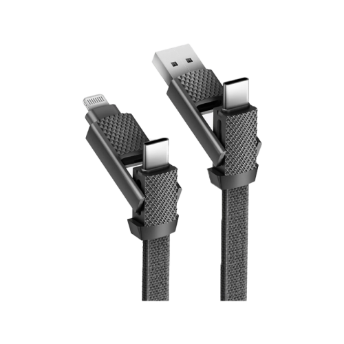 CBL-GC4N1-BLK015 | إنيرجيا بازيك غوتشارج ألوكابل | كابل شحن ألومنيوم 4 في 1 شحن سريع PD | 15 سم | أسود