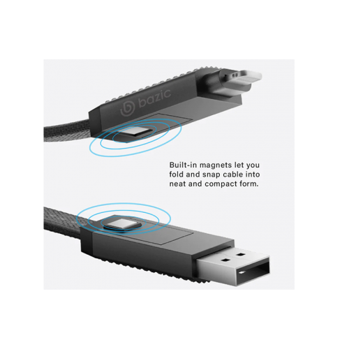 CBL-GC4N1-BLK015 | إنيرجيا بازيك غوتشارج ألوكابل | كابل شحن ألومنيوم 4 في 1 شحن سريع PD | 15 سم | أسود