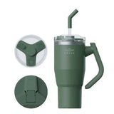 17995, BT-01GR , Brave Temp Guard Vacuum Insulated Travel Mug – 180° Rotating Handle, 24H Cold & 12H Hot Retention, Leak-Proof Lids, 1200ml - Green