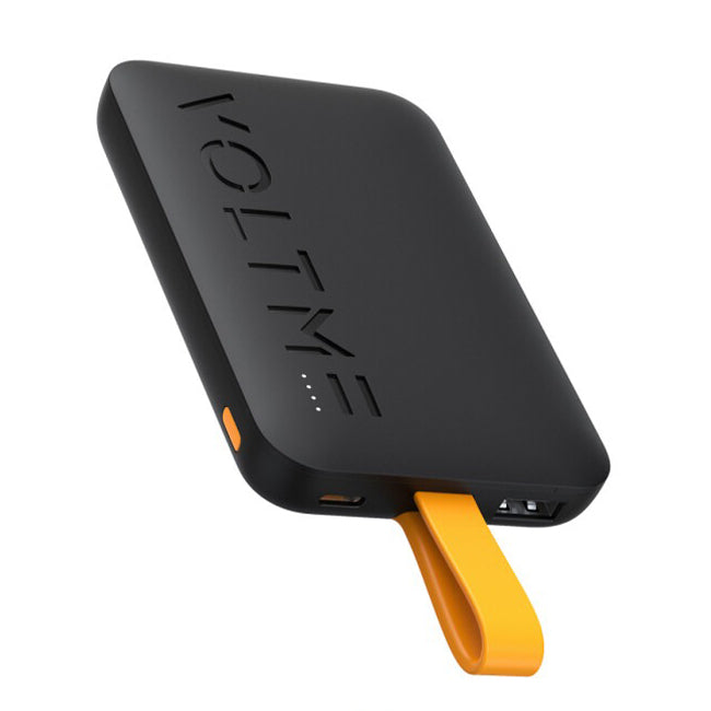 18503 | Voltme Hyper Core 10K Sling Power Bank | 22.5W Output | Built-In USB-C Cable | Ultra-Compact | 10,000 mAh | Soft-Touch Exterior | Black