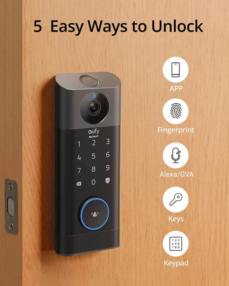 Eufy Video Smart Lock FingerPrint & Wi-Fi E8530KY1 - Black