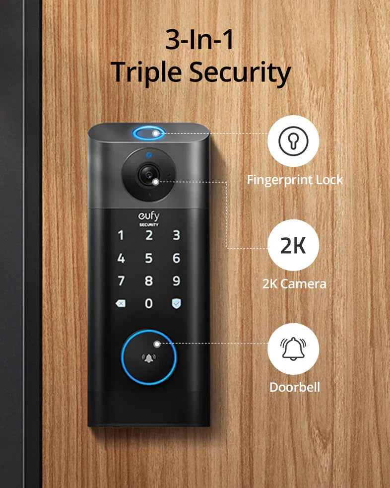 Eufy Video Smart Lock FingerPrint & Wi-Fi E8530KY1 - Black