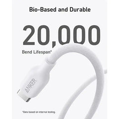 Anker 544 USB-C to USB-C Cable 140W (Bio-Based) (1.8m/6ft) A80F2H21 - White - GulfStore.com