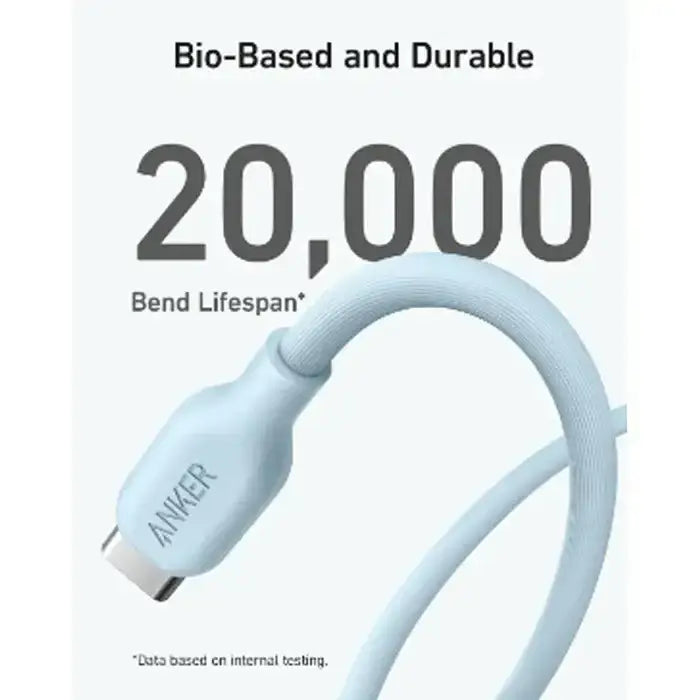 Anker 542 USB-C TO LIGHTNING CABLE (BIO-BASED) (1.8M/6FT) A80B2H31 - BLUE - GulfStore.com