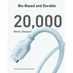 Anker 542 USB-C TO LIGHTNING CABLE (BIO-BASED) (1.8M/6FT) A80B2H31 - BLUE - GulfStore.com