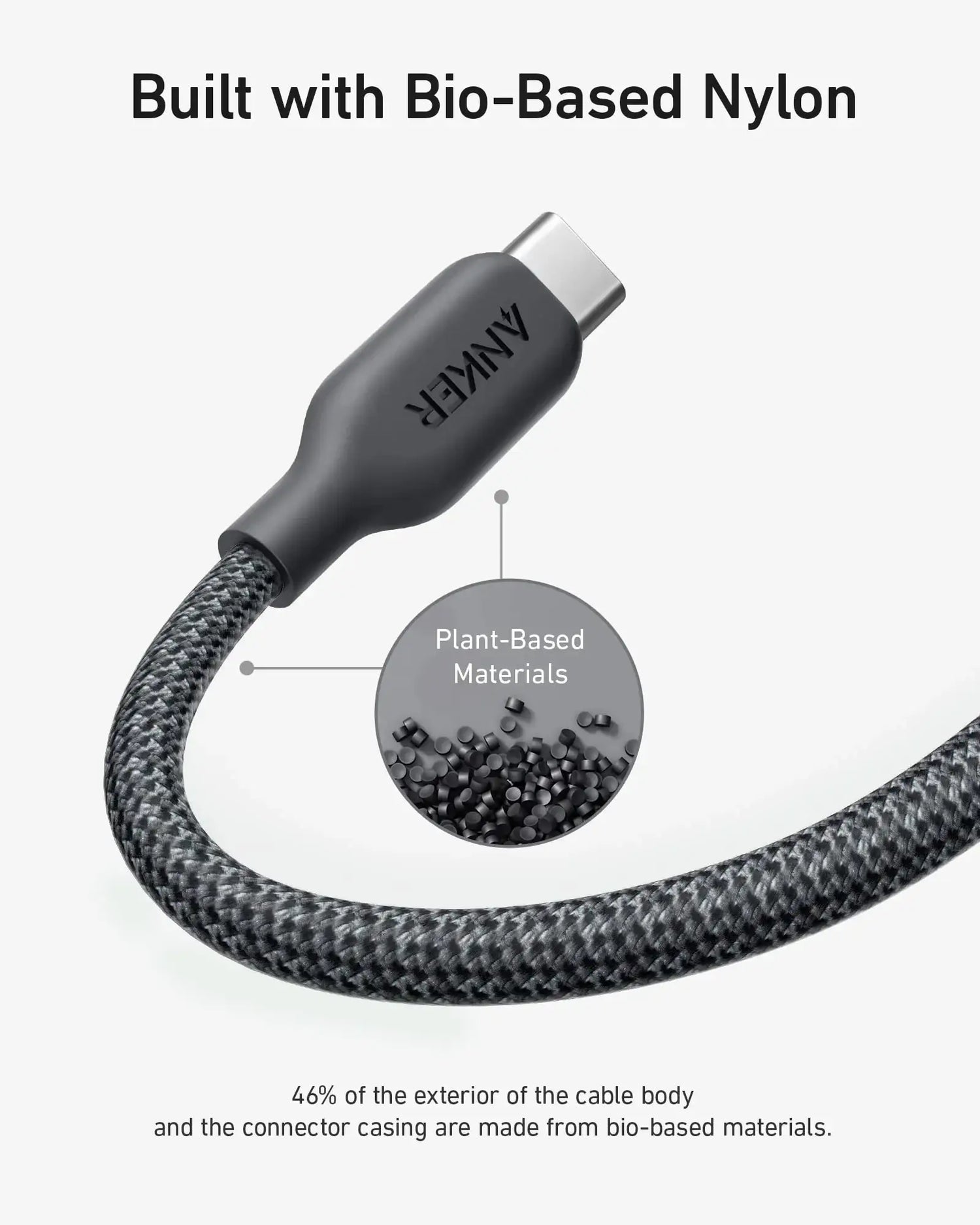 Anker 542 USB-C to Lightning Cable (Bio-Nylon) (1.8m/6ft) - Black A80B6H11 - GulfStore.com