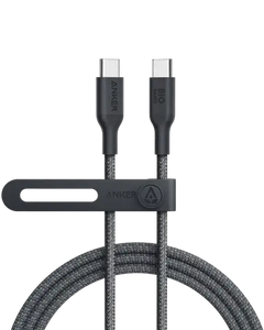 Anker 543 USB-C to USB-C 100W (Bio-Nylon) (1.8m/6ft) A80F6H11 - Black - GulfStore.com