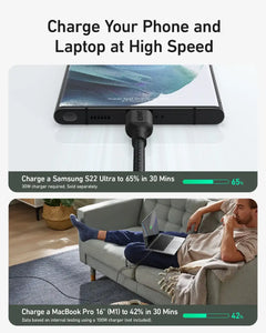 Anker 543 USB-C to USB-C 100W (Bio-Nylon) (1.8m/6ft) A80F6H11 - Black - GulfStore.com