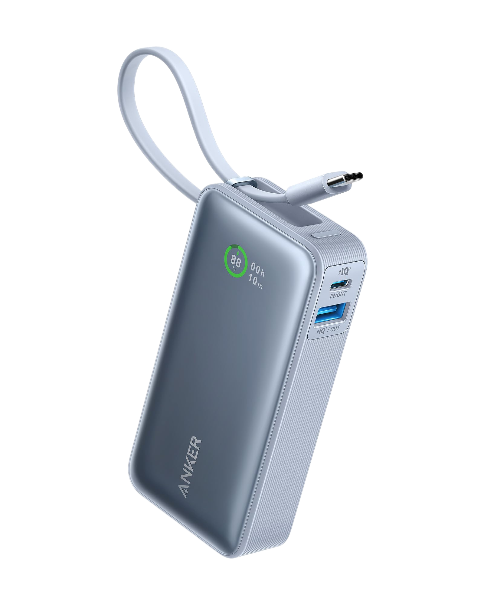 Anker Nano Power Bank (30W, Built-In USB-C Cable) 10000 PD -Blue