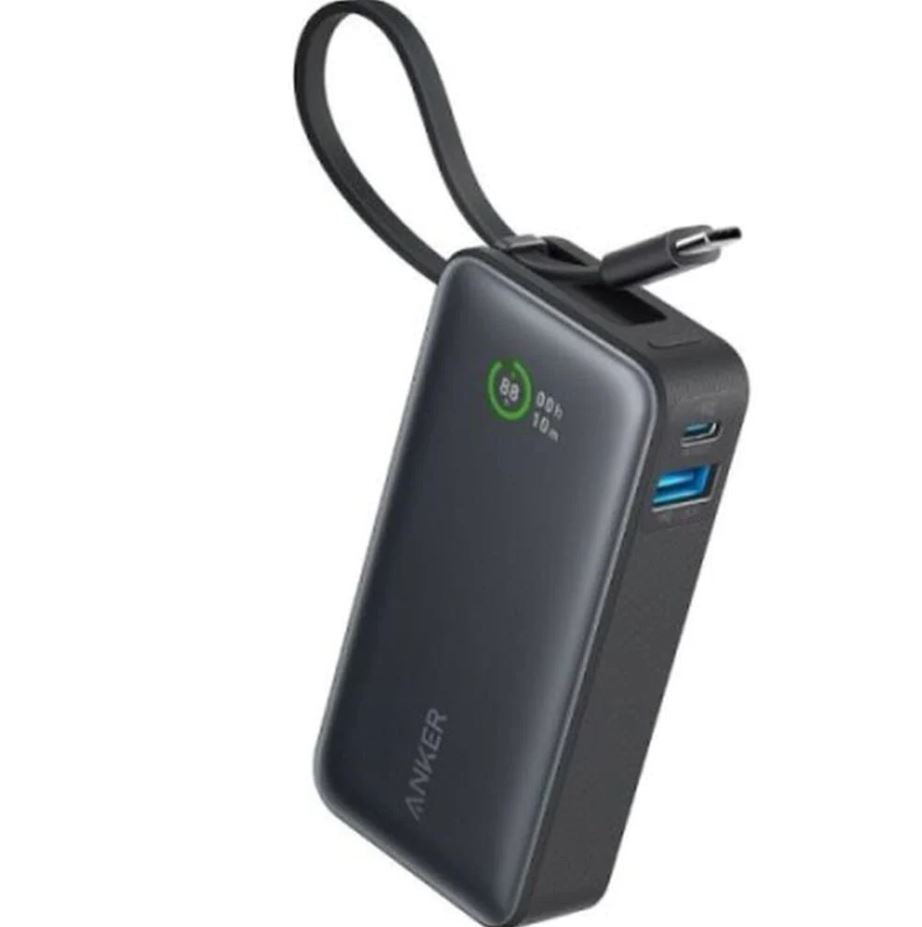 Anker Nano Power Bank (30W, Built-In USB-C Cable) 10000 PD -Black [A1259H11]