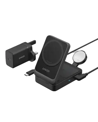 B2557211 Anker MagGo Wireless Charging Station (15W, Foldable 3-in-1) -Black - GulfStore.com